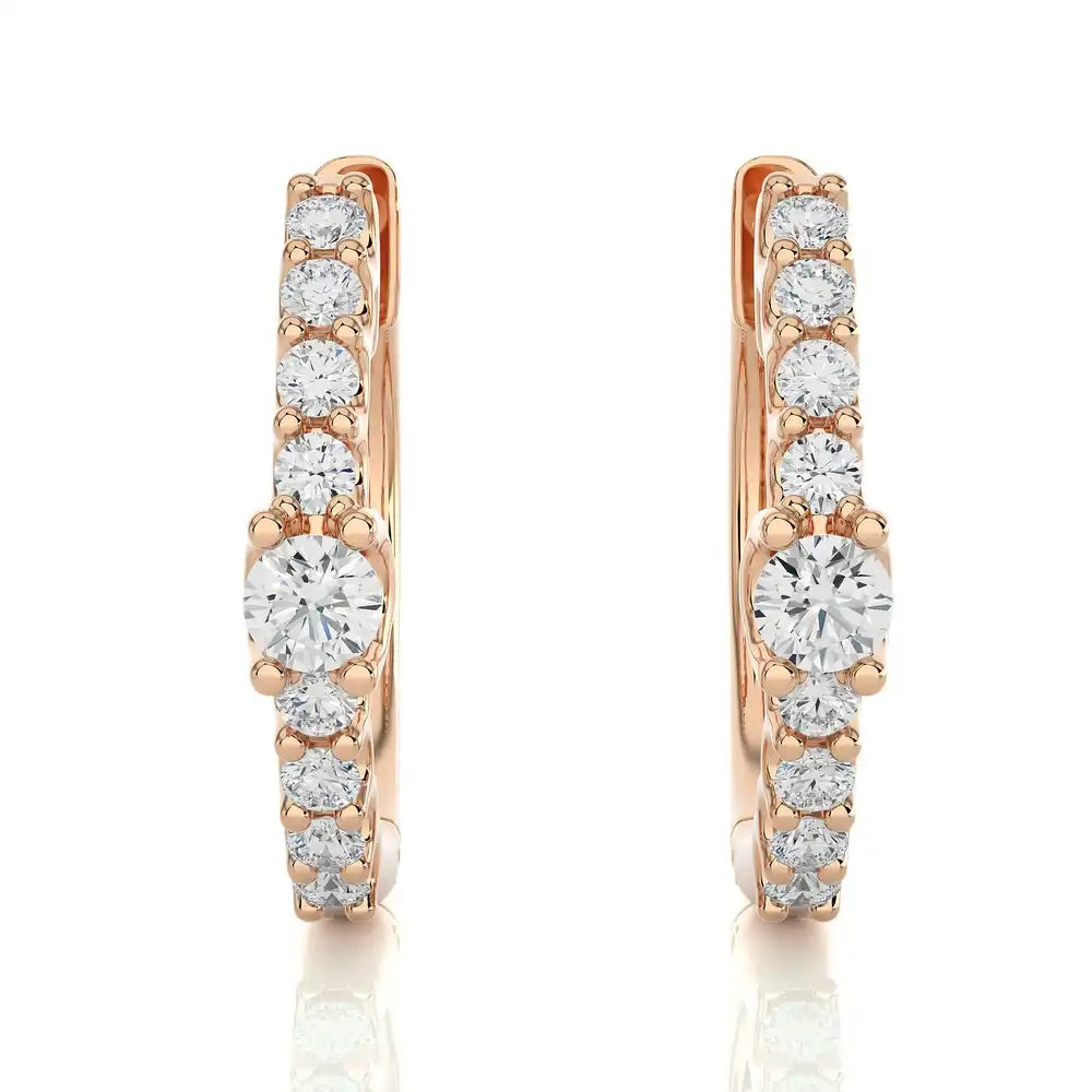 1/2 CTW  Blooming Elegance Huggie Earrings