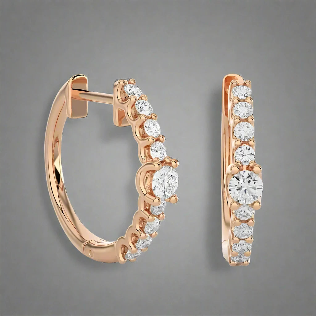 1/2 CTW  Blooming Elegance Huggie Earrings