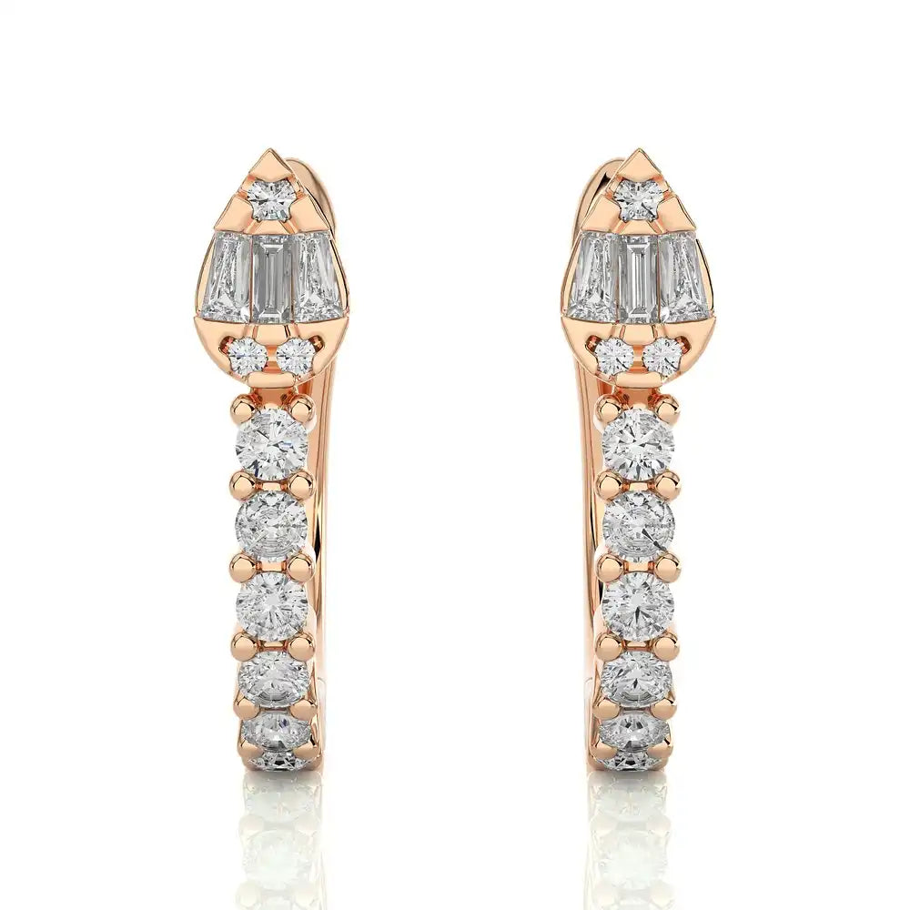 1/3 CTW Diamond Pear-Shaped Snake Huggie Earrings