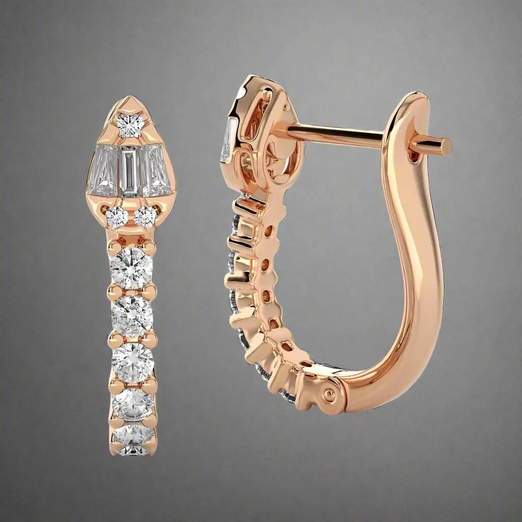 1/3 CTW Diamond Pear-Shaped Snake Huggie Earrings