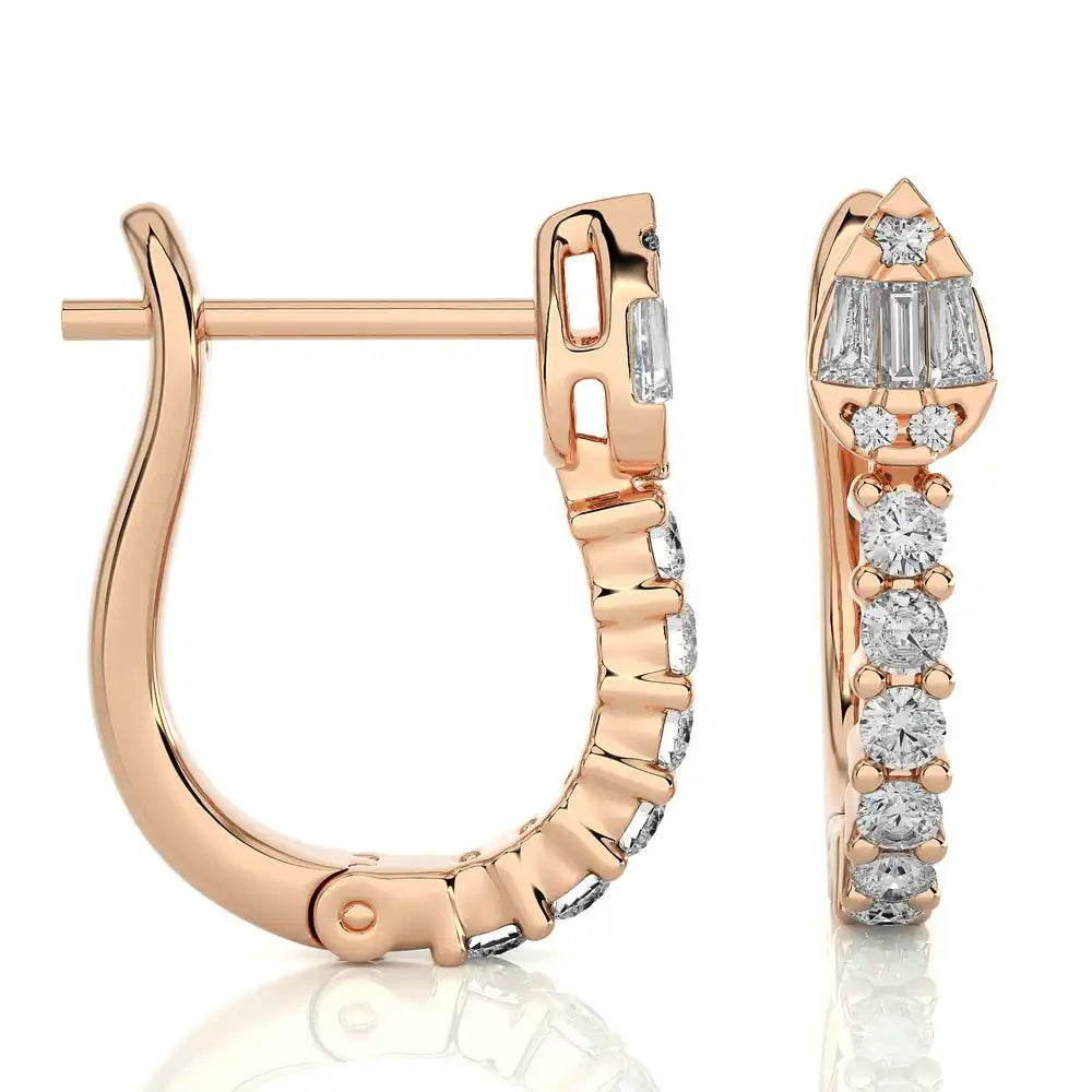 1/3 CTW Diamond Pear-Shaped Snake Huggie Earrings