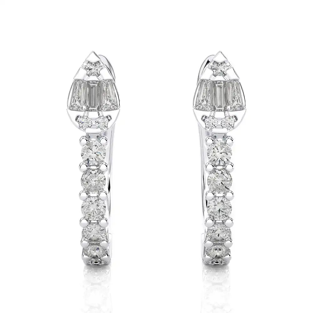 1/3 CTW Diamond Pear-Shaped Snake Huggie Earrings