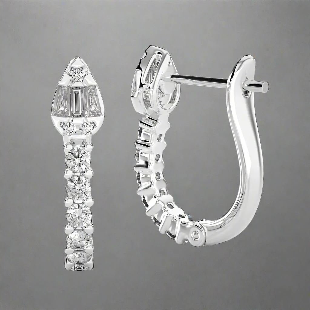 1/3 CTW Diamond Pear-Shaped Snake Huggie Earrings