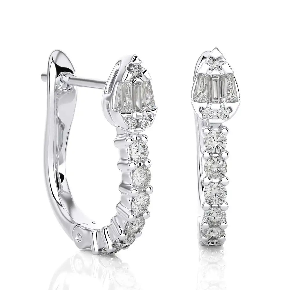 1/3 CTW Diamond Pear-Shaped Snake Huggie Earrings