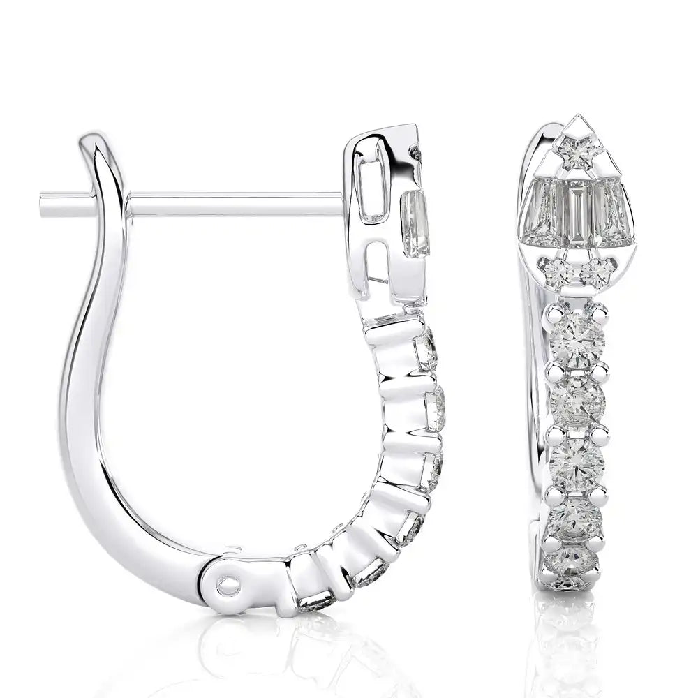 1/3 CTW Diamond Pear-Shaped Snake Huggie Earrings