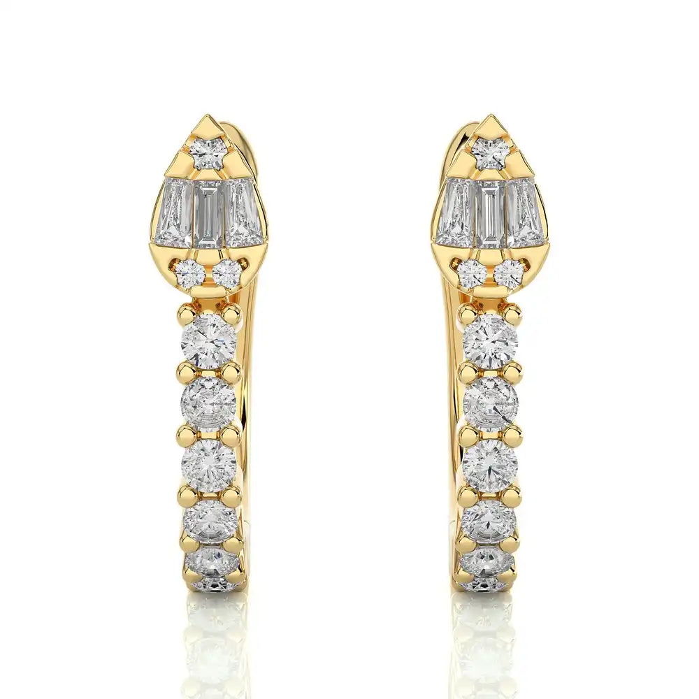 1/3 CTW Diamond Pear-Shaped Snake Huggie Earrings