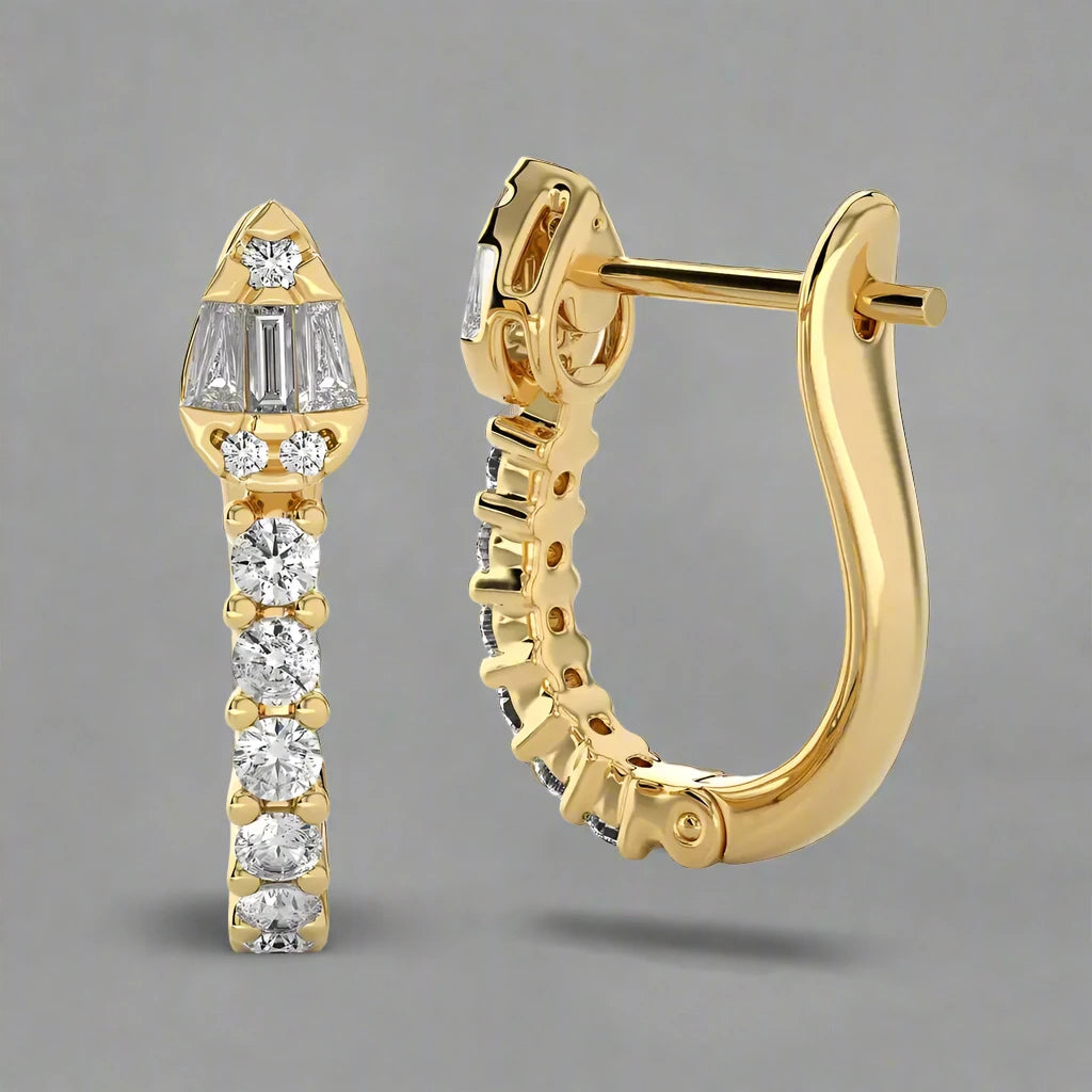 1/3 CTW Diamond Pear-Shaped Snake Huggie Earrings