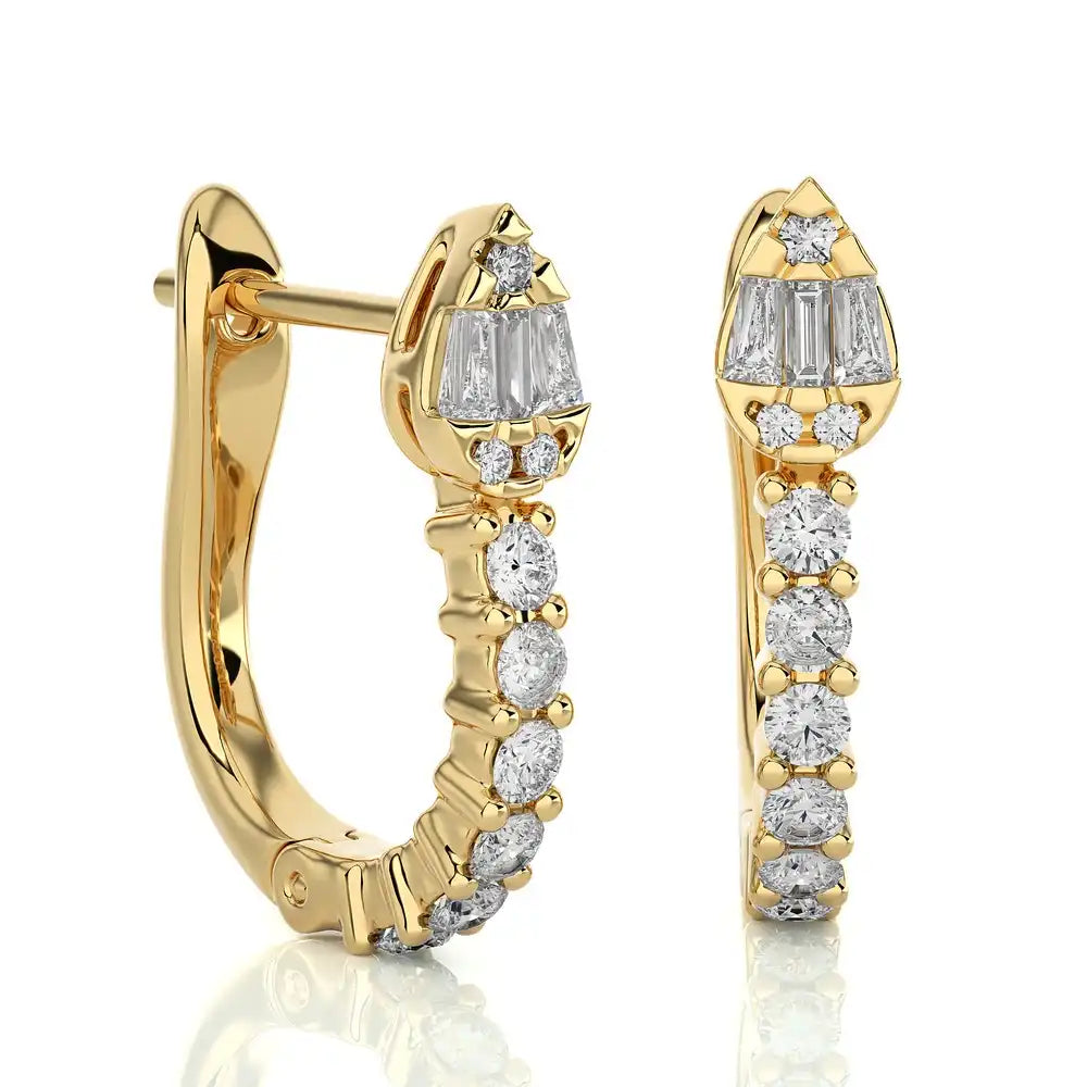 1/3 CTW Diamond Pear-Shaped Snake Huggie Earrings