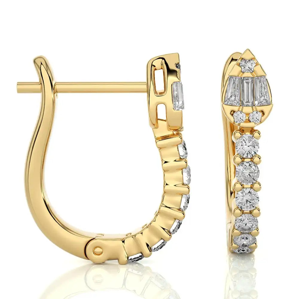 1/3 CTW Diamond Pear-Shaped Snake Huggie Earrings