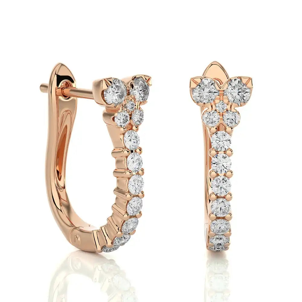 1/4 CTW Diamond Butterfly Fluttering Huggie Earrings