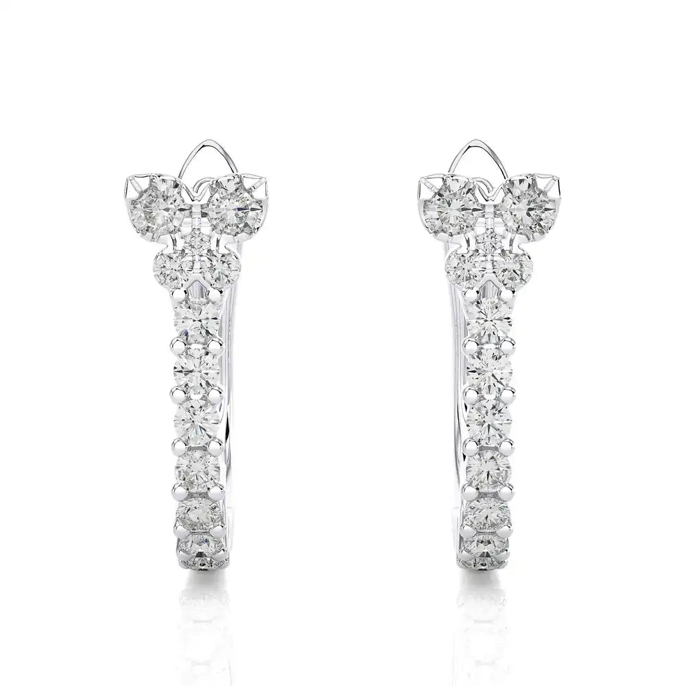 1/4 CTW Diamond Butterfly Fluttering Huggie Earrings