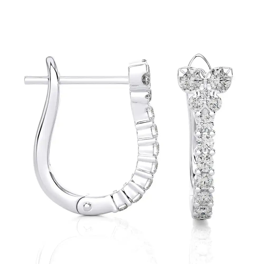 1/4 CTW Diamond Butterfly Fluttering Huggie Earrings