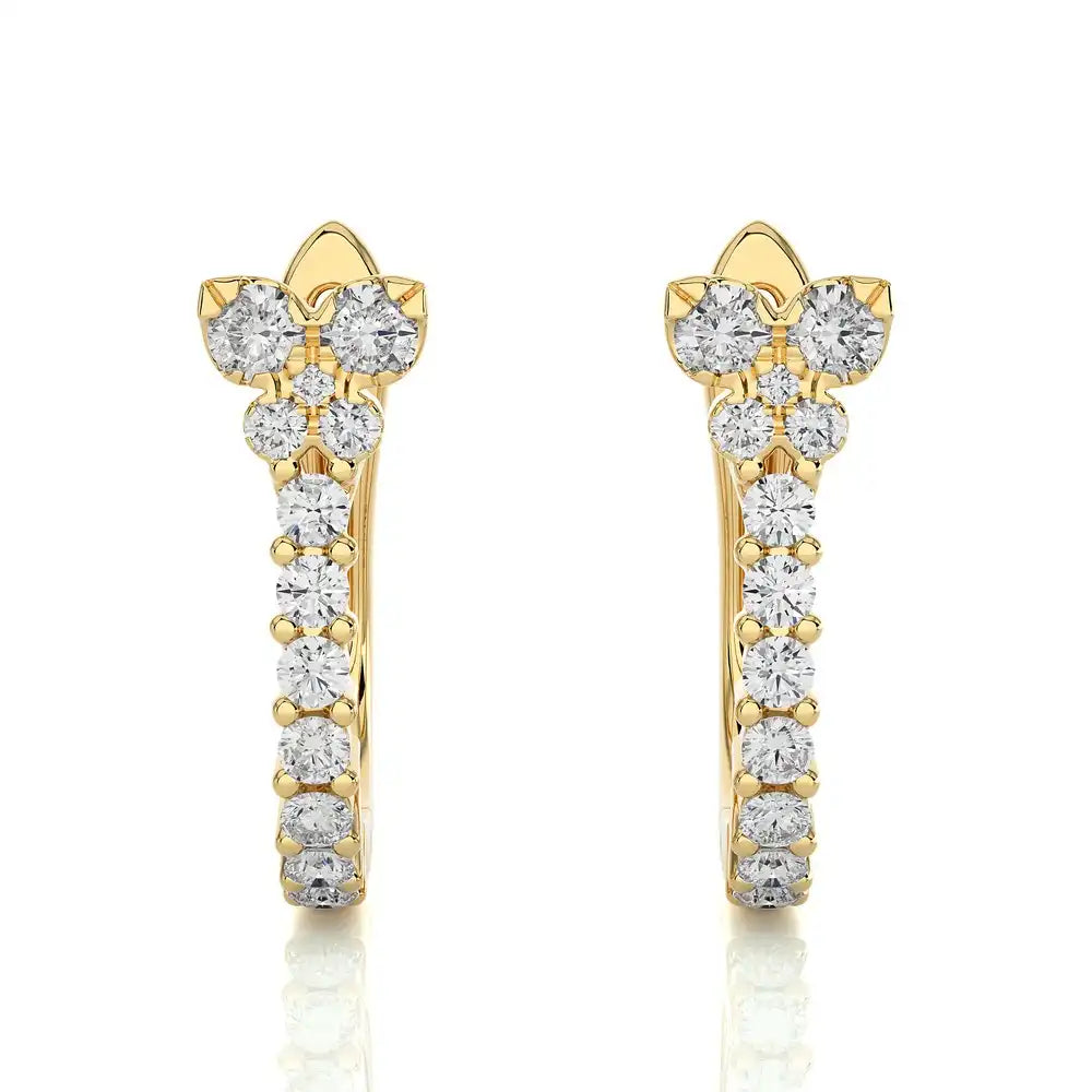 1/4 CTW Diamond Butterfly Fluttering Huggie Earrings