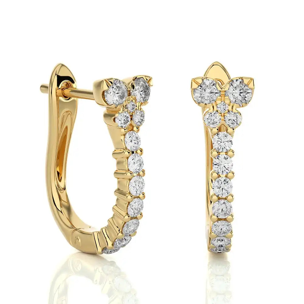 1/4 CTW Diamond Butterfly Fluttering Huggie Earrings