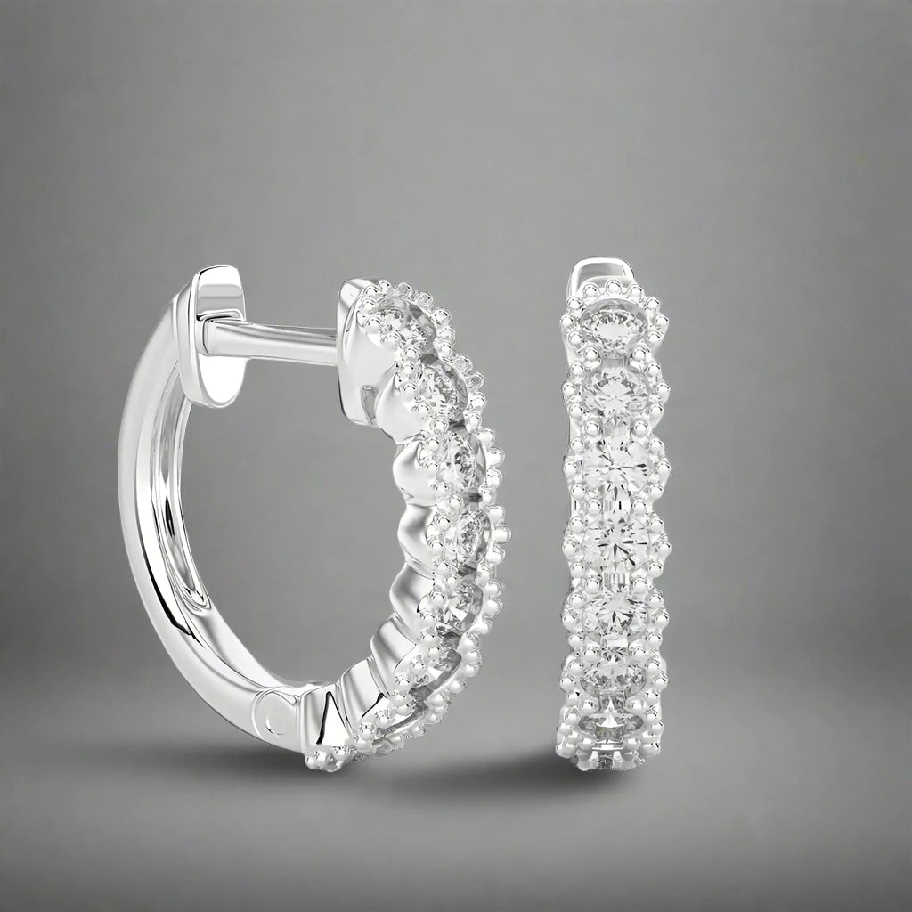 1/3 CTW Diamond Dazzling Unmatched Sparkle Huggie Earrings