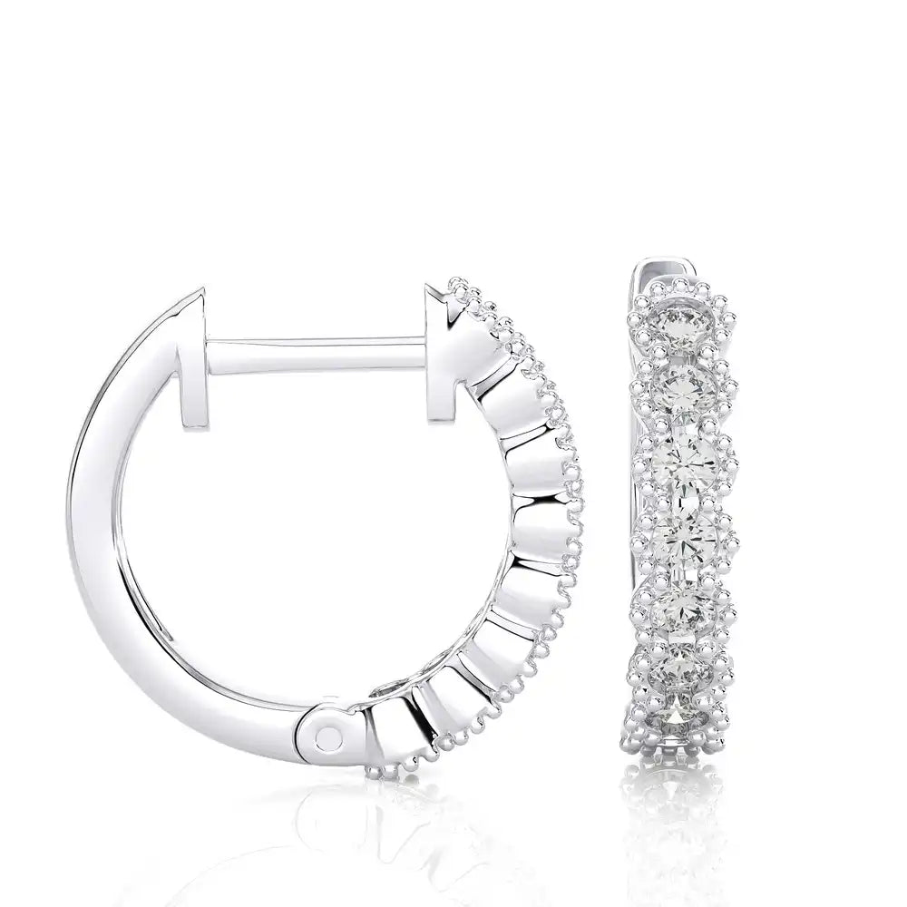 1/3 CTW Diamond Dazzling Unmatched Sparkle Huggie Earrings