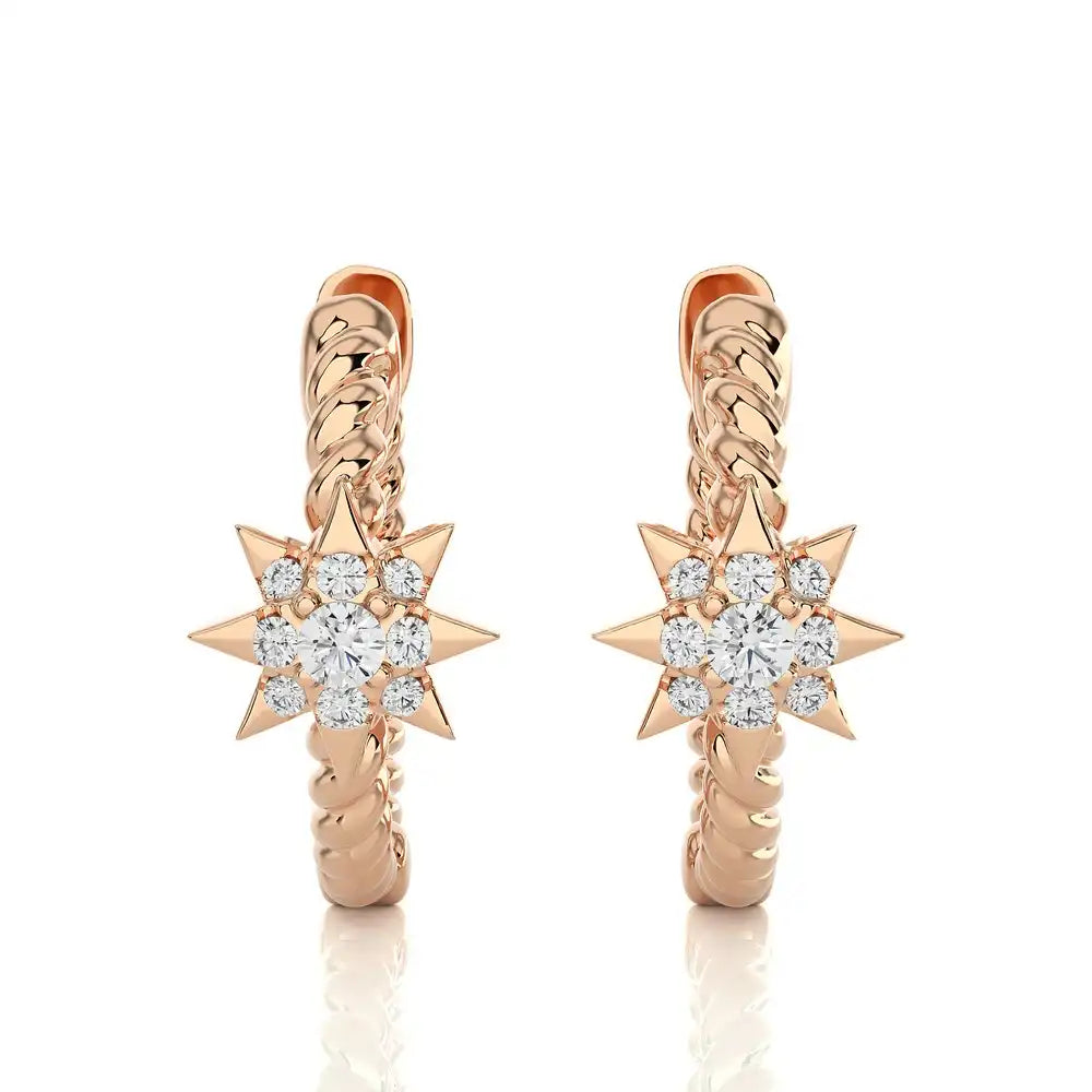 1/15 CTW Diamond Star Studded Fancy Earrings