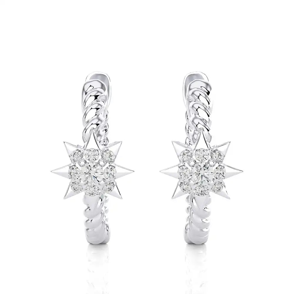 1/15 CTW Diamond Star Studded Fancy Earrings