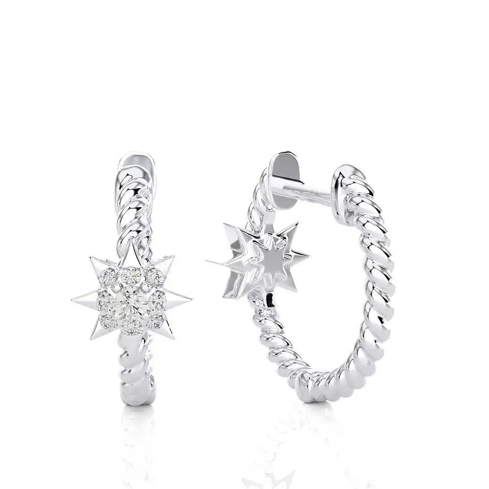 1/15 CTW Diamond Star Studded Fancy Earrings