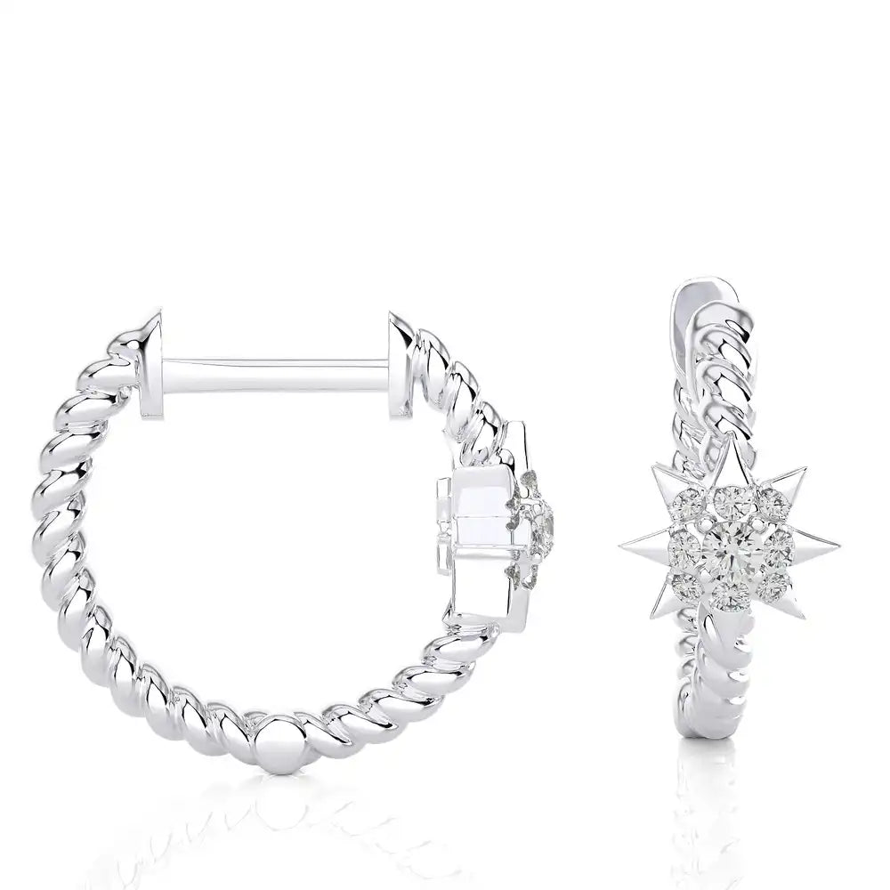 1/15 CTW Diamond Star Studded Fancy Earrings