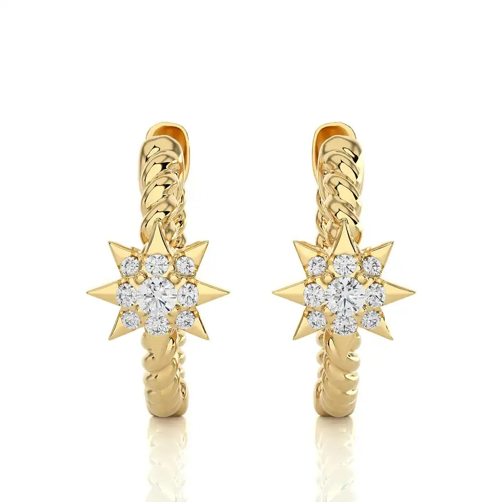 1/15 CTW Diamond Star Studded Fancy Earrings