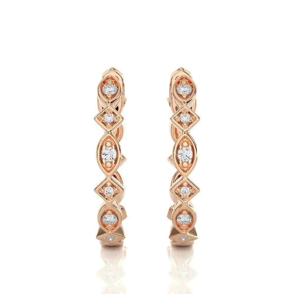 1/8 CTW Multi-Shape Stylish Huggie Earring