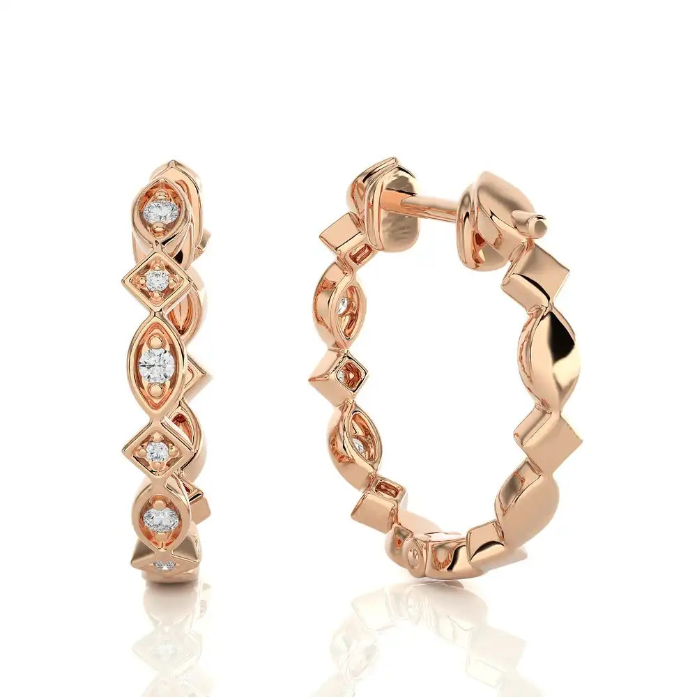 1/8 CTW Multi-Shape Stylish Huggie Earring