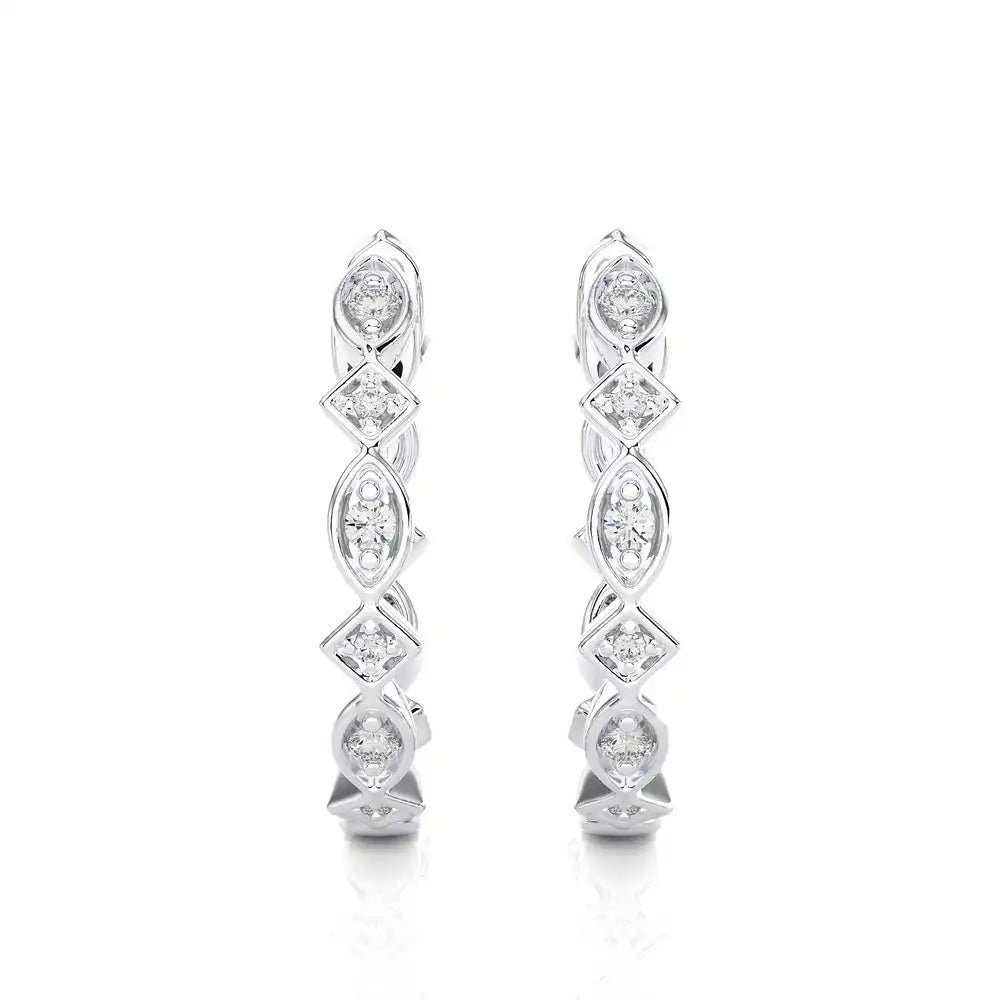 1/8 CTW Multi-Shape Stylish Huggie Earring