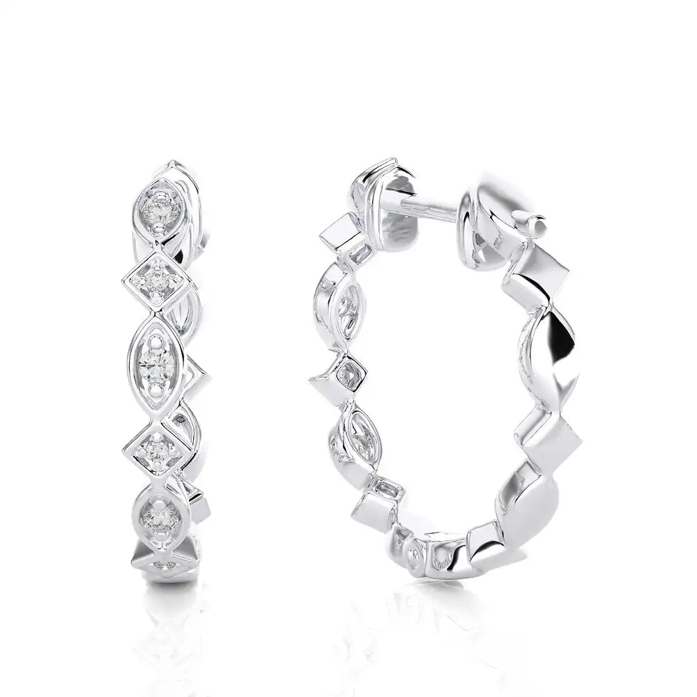 1/8 CTW Multi-Shape Stylish Huggie Earring