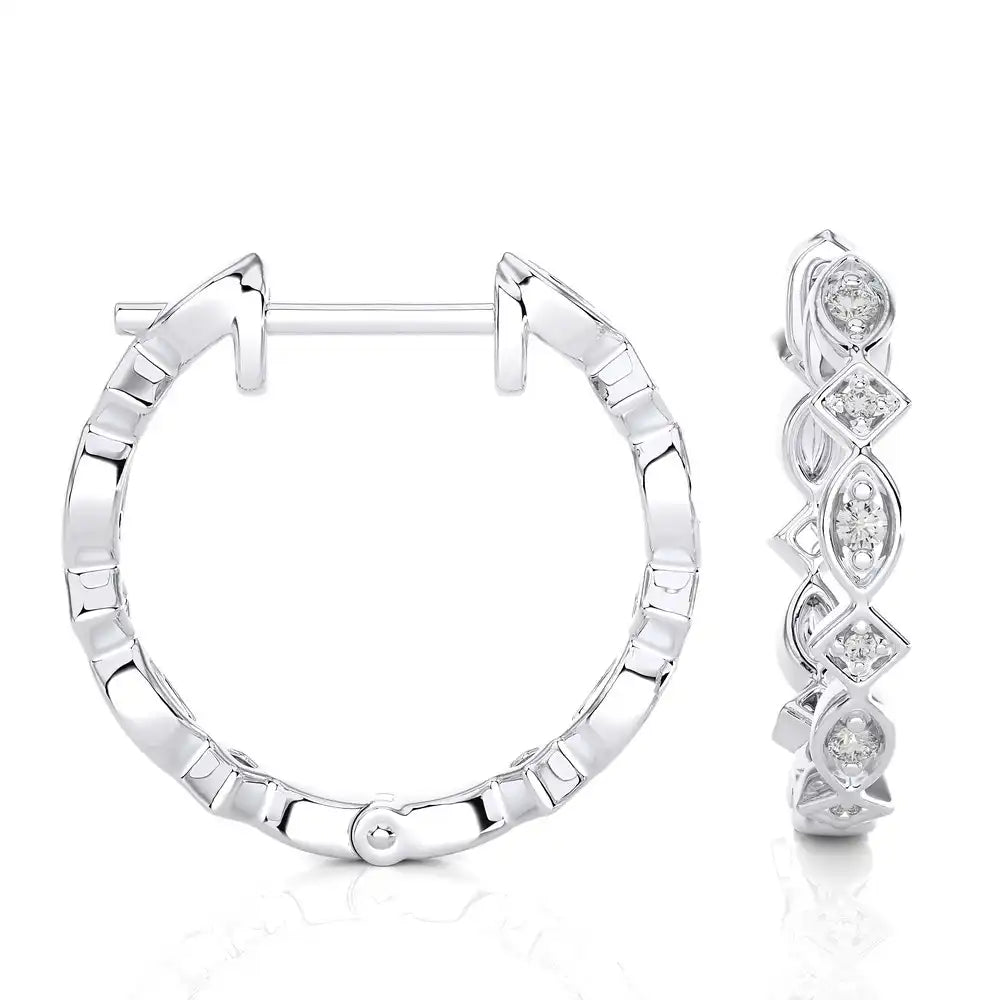 1/8 CTW Multi-Shape Stylish Huggie Earring