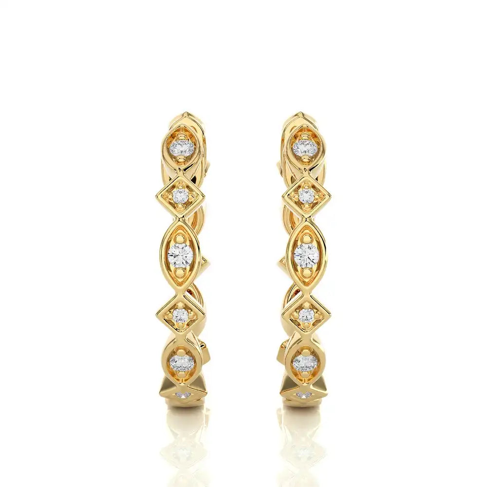 1/8 CTW Multi-Shape Stylish Huggie Earring