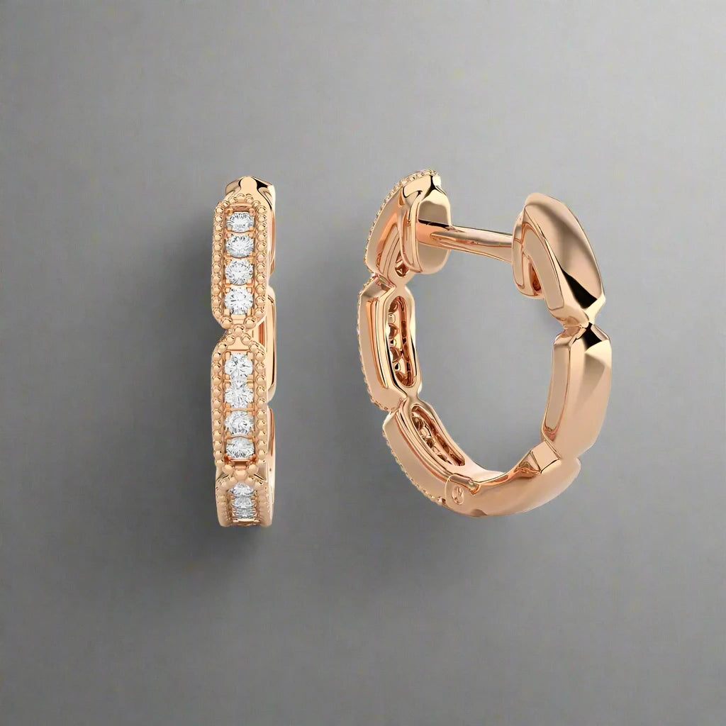 1/8 CTW Pave-set Diamonds Dazzling Huggie Earring