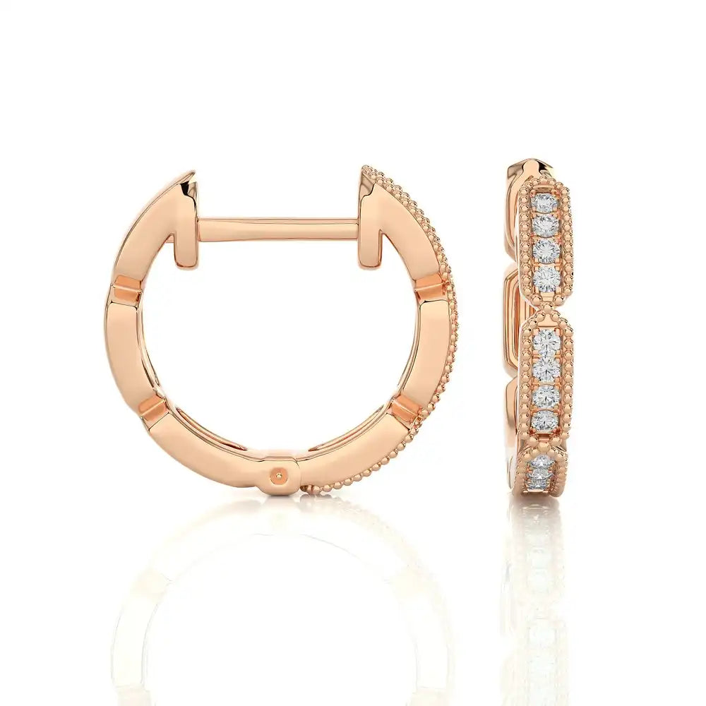 1/8 CTW Pave-set Diamonds Dazzling Huggie Earring