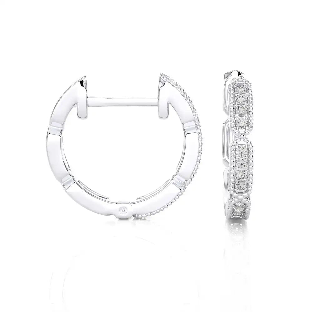 1/8 CTW Pave-set Diamonds Dazzling Huggie Earring