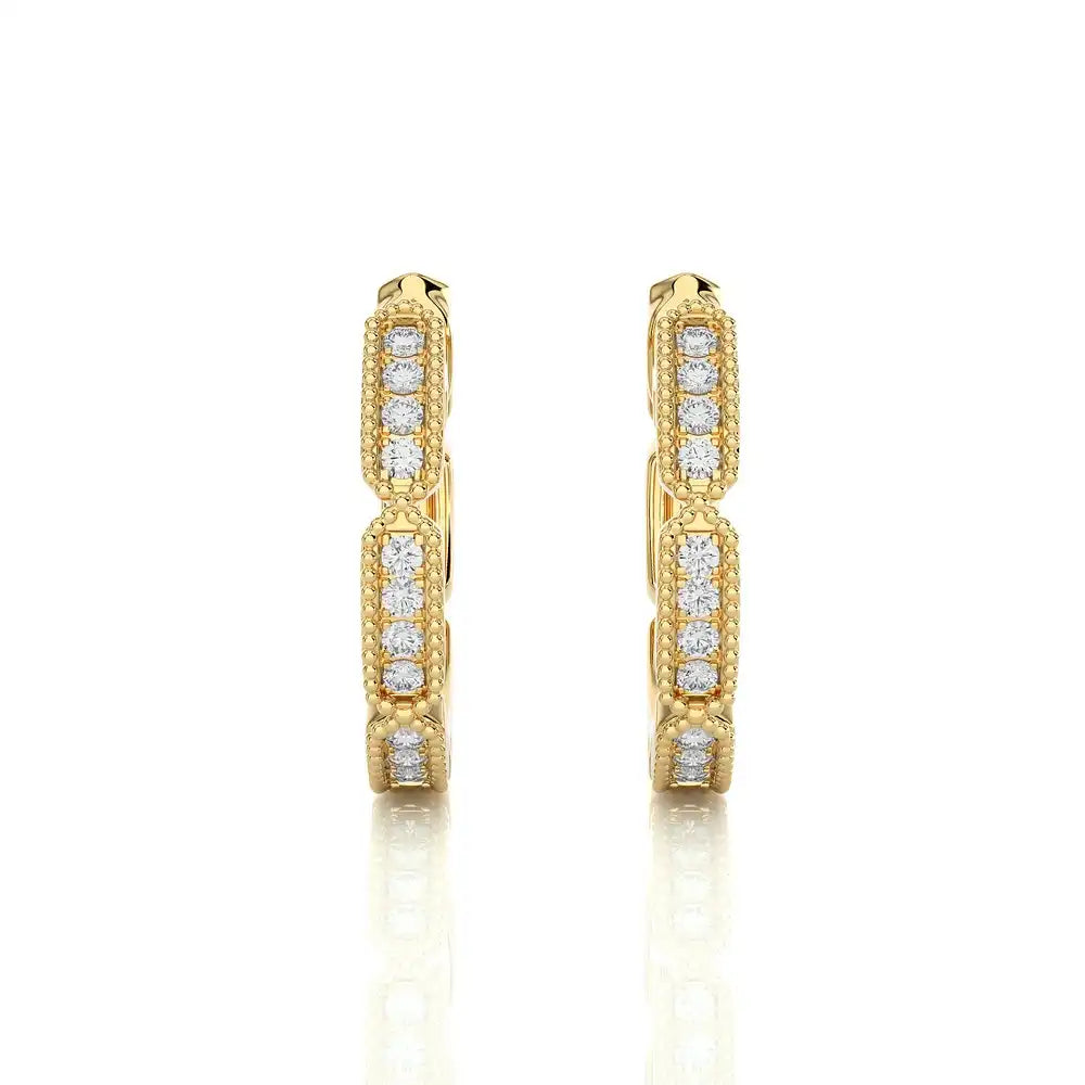 1/8 CTW Pave-set Diamonds Dazzling Huggie Earring