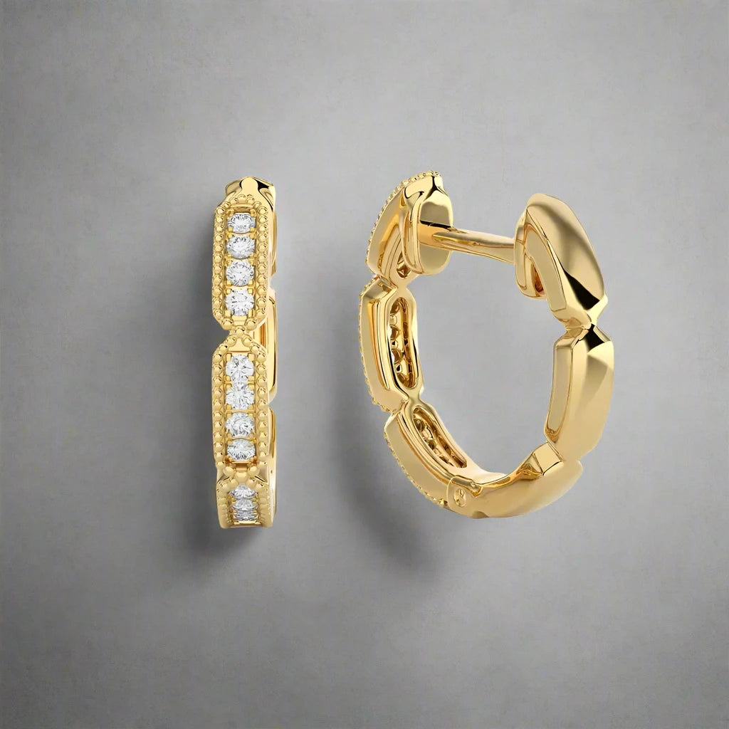 1/8 CTW Pave-set Diamonds Dazzling Huggie Earring