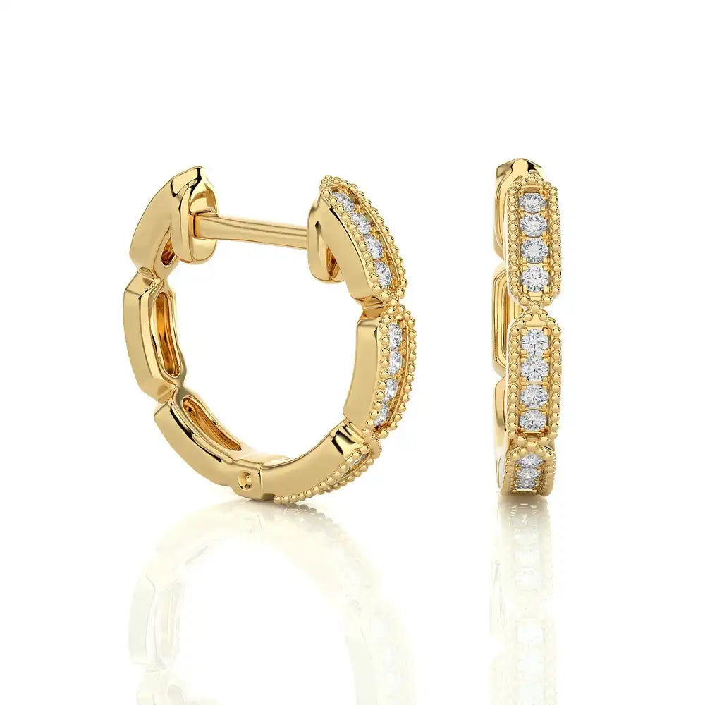 1/8 CTW Pave-set Diamonds Dazzling Huggie Earring