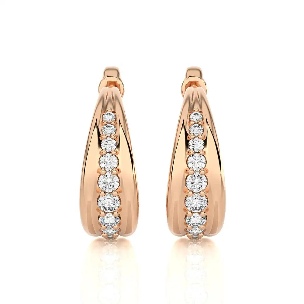 1/5 CTW Brilliant Round Cut Diamond Half-Hoop Earrings