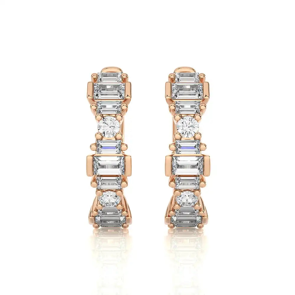 3/8 CTW Diamond Regal Huggie Earrings