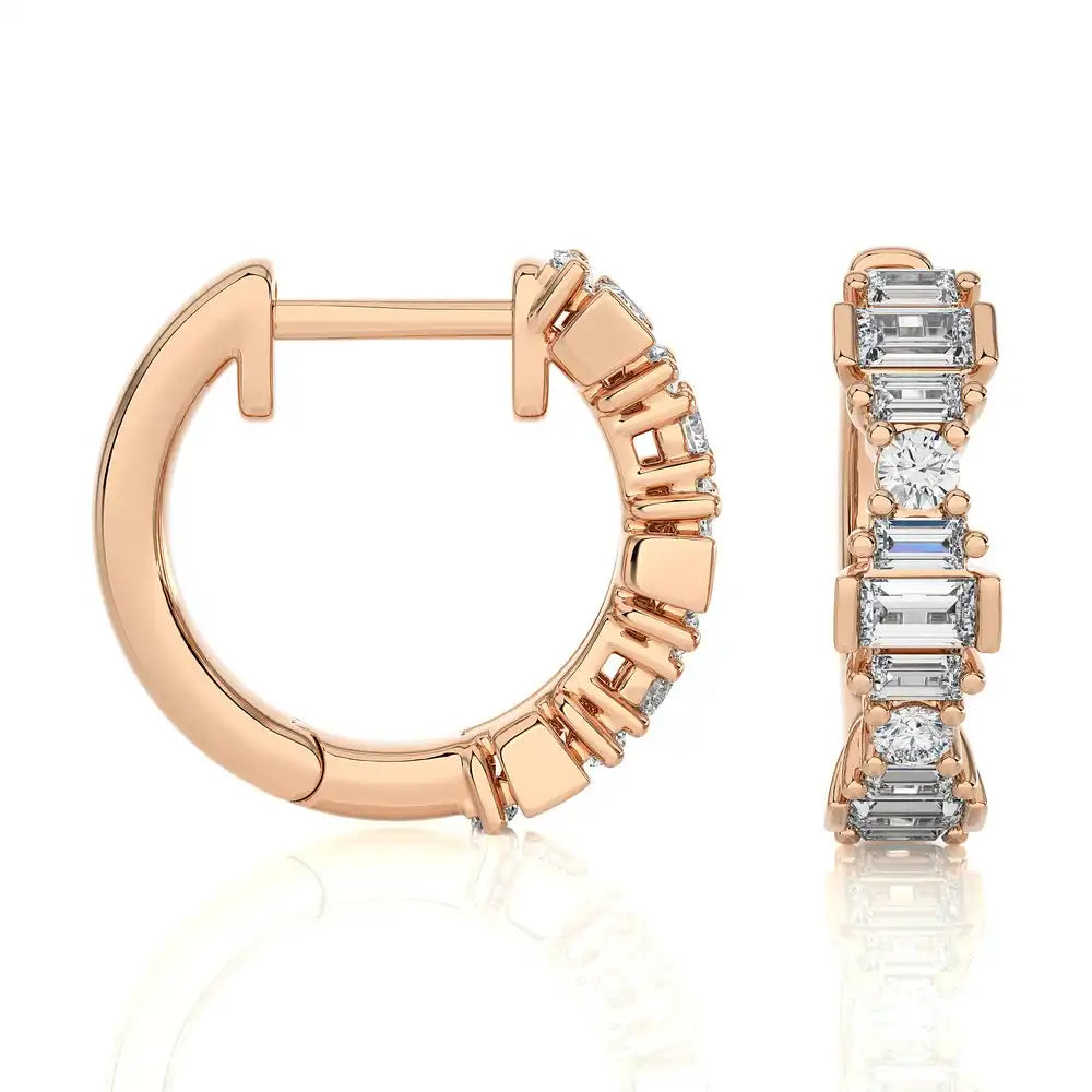 3/8 CTW Diamond Regal Huggie Earrings