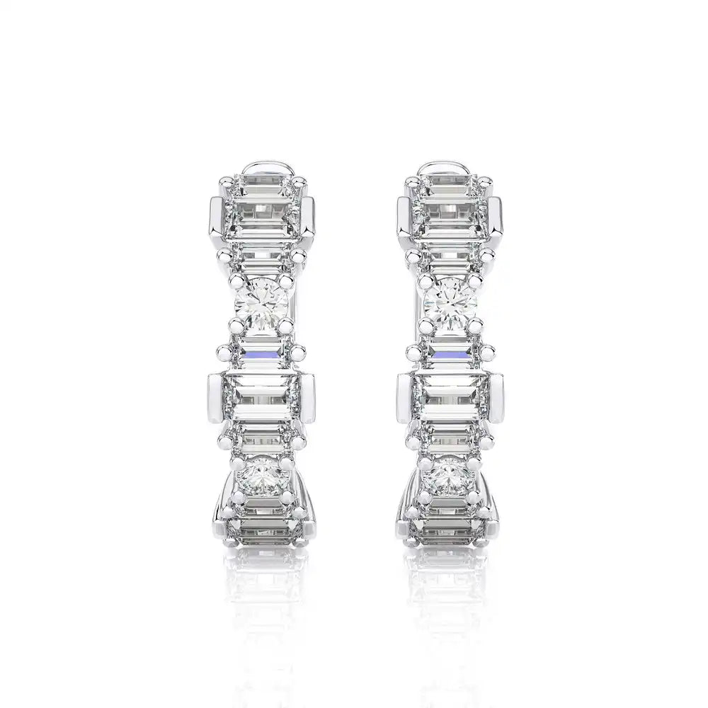 3/8 CTW Diamond Regal Huggie Earrings