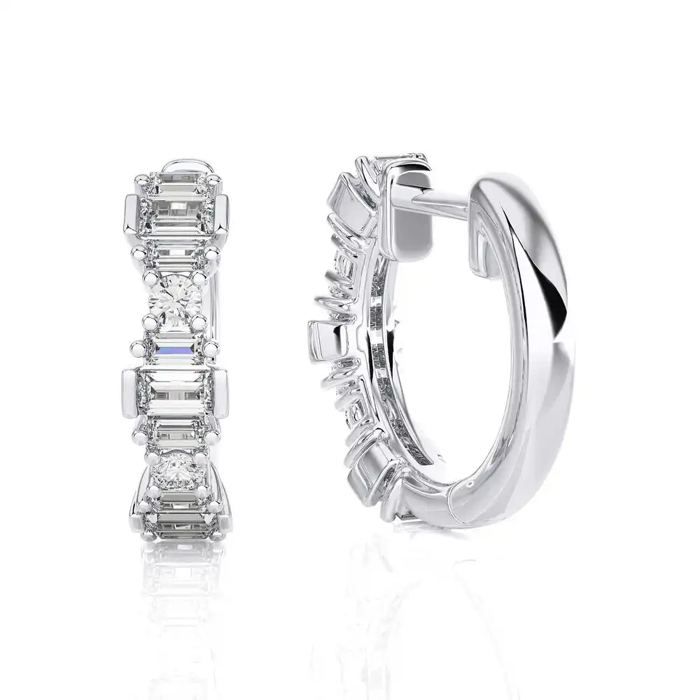 3/8 CTW Diamond Regal Huggie Earrings