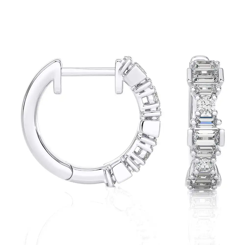 3/8 CTW Diamond Regal Huggie Earrings