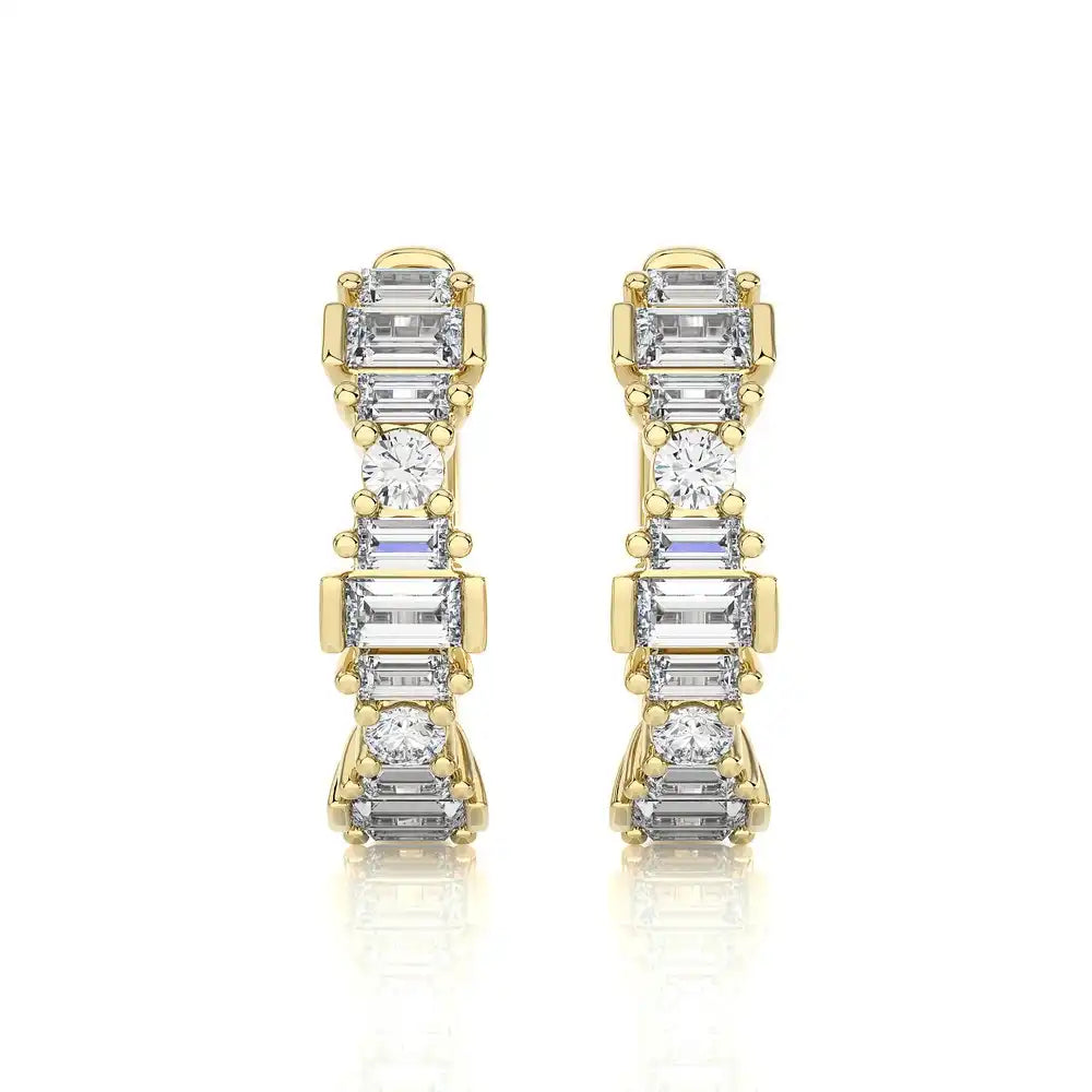 3/8 CTW Diamond Regal Huggie Earrings