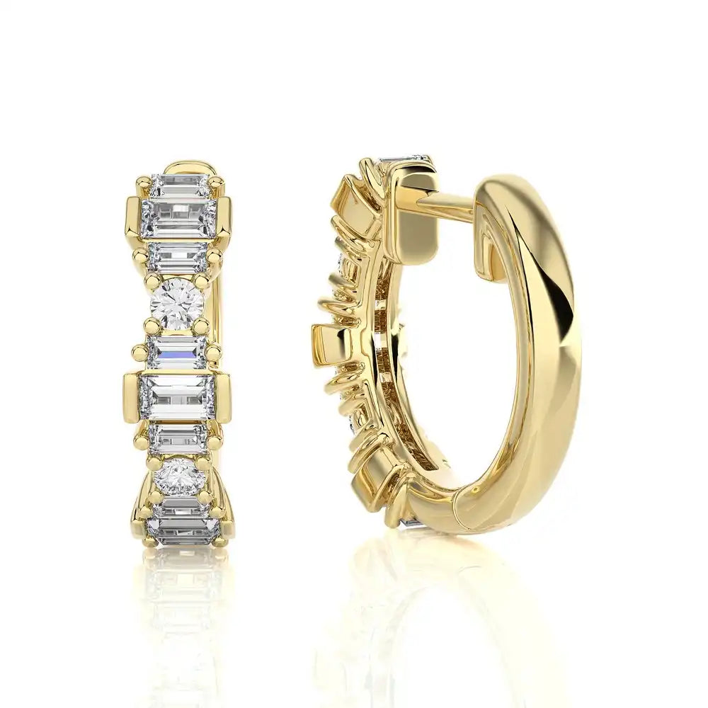 3/8 CTW Diamond Regal Huggie Earrings