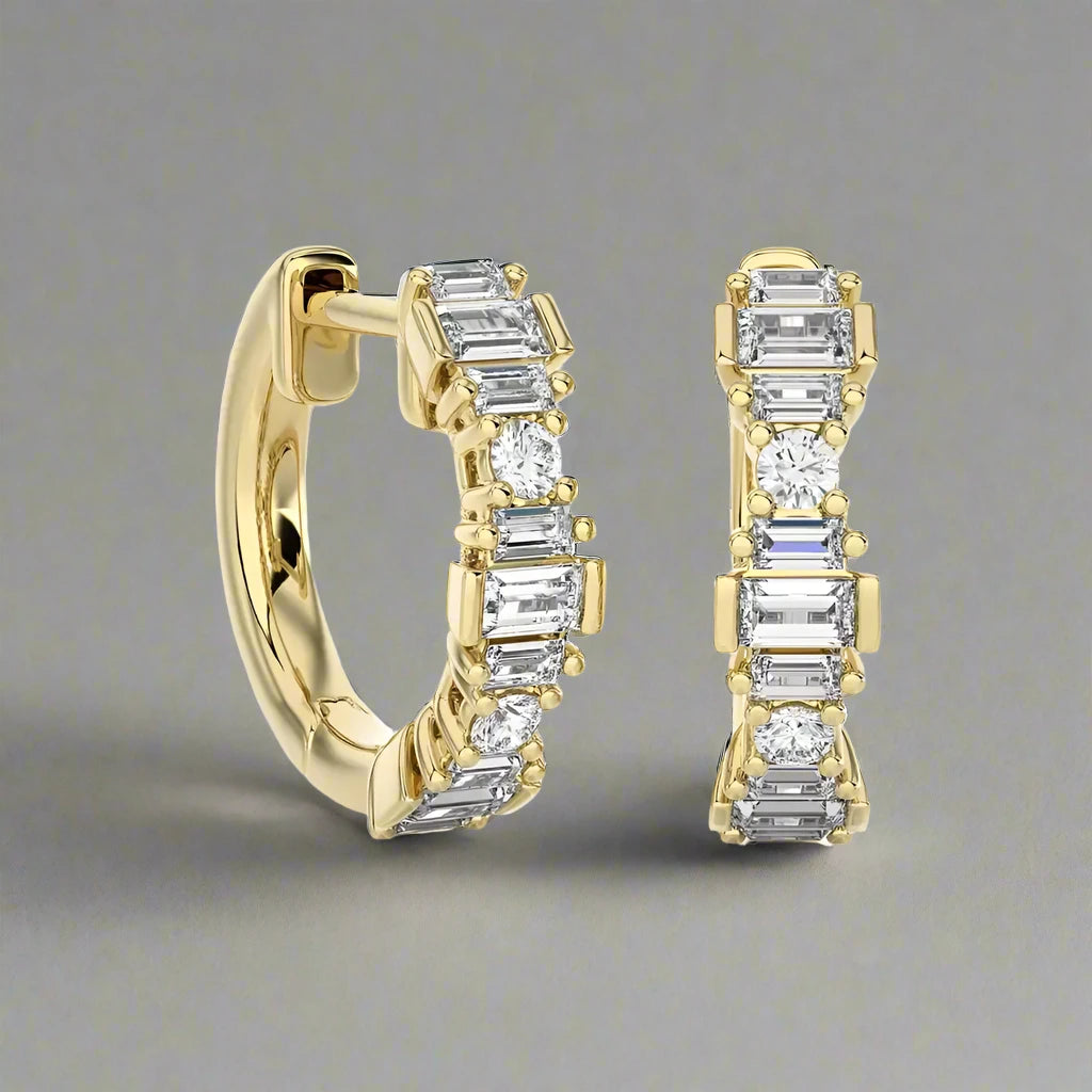 3/8 CTW Diamond Regal Huggie Earrings