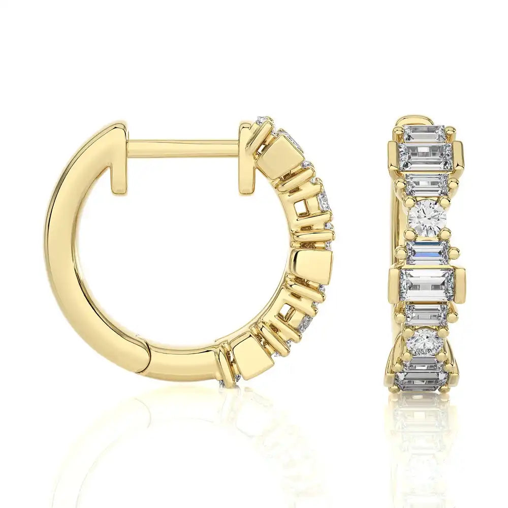 3/8 CTW Diamond Regal Huggie Earrings