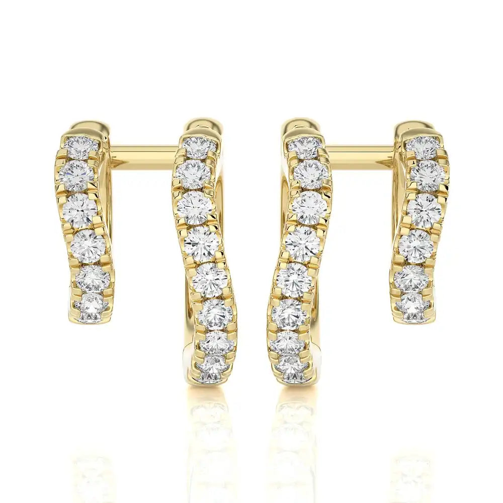 3/4 CTW Diamond Dual Huggie Earrings