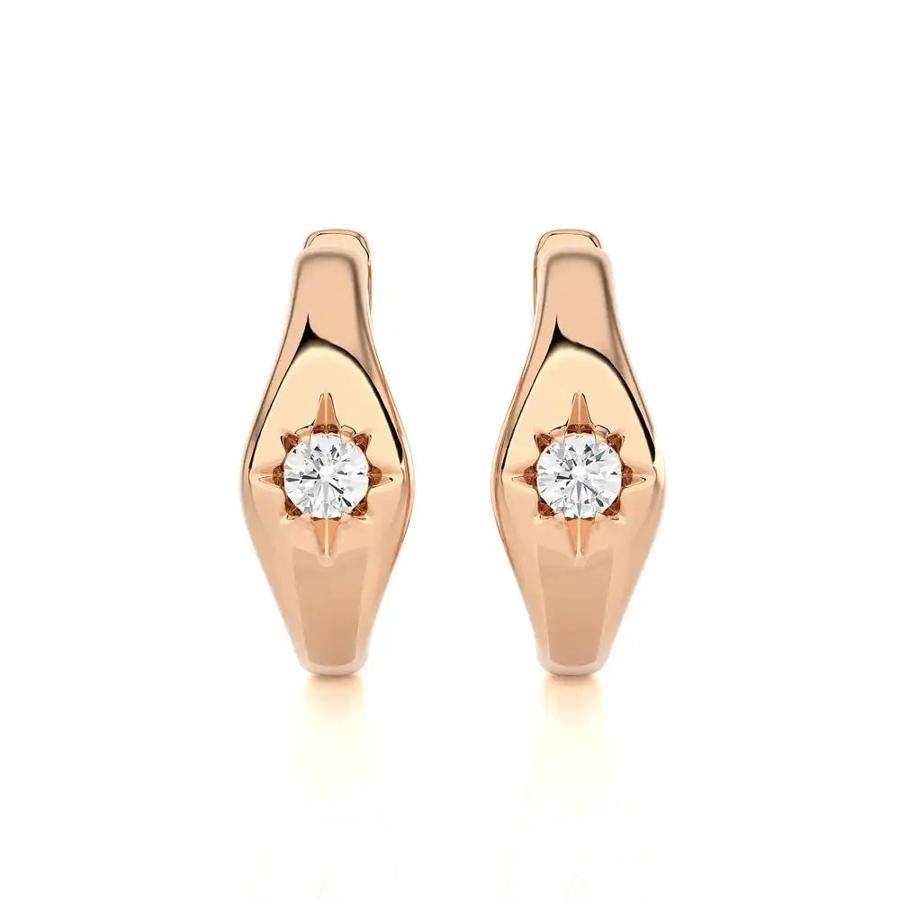 1/10 CTW Star Diamond Graceful Gold Earrings