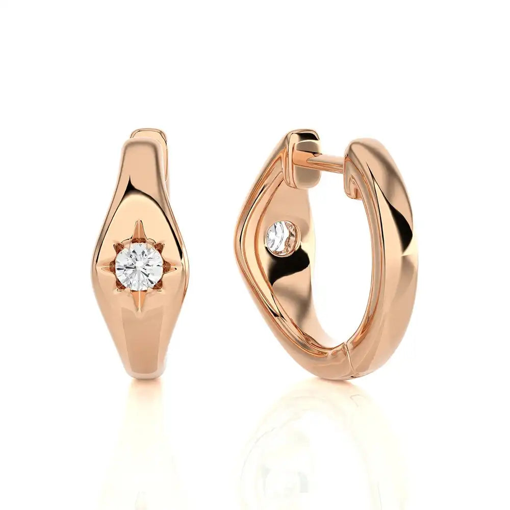 1/10 CTW Star Diamond Graceful Gold Earrings